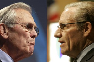 Don Rumsfeld and Bob Woodward